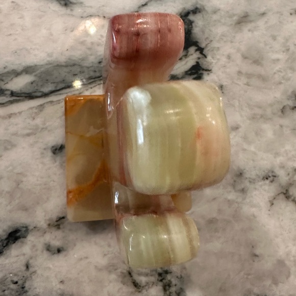 Mini Southwestern Curved Onyx Stone Cactus Figurine with Onyx base - Picture 7 of 10